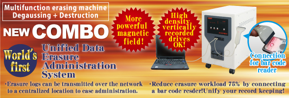 Hard Drive Degausser + Breaker + Bar Code Reader = New Combo